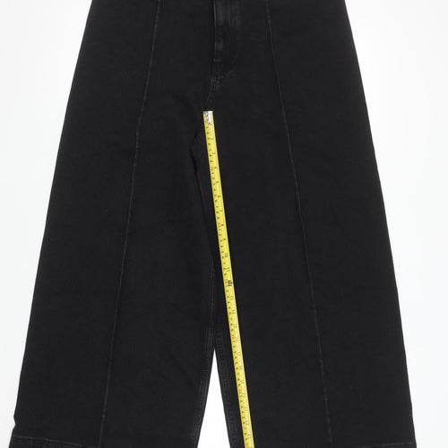 Marks and Spencer Women’s Black Wide-Leg Jeans Size 14 Short