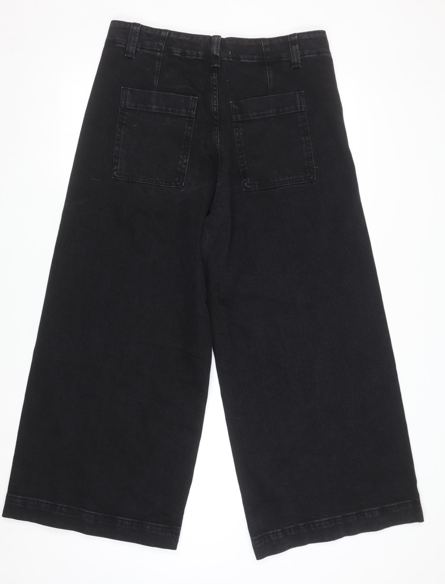 Marks and Spencer Women’s Black Wide-Leg Jeans Size 14 Short