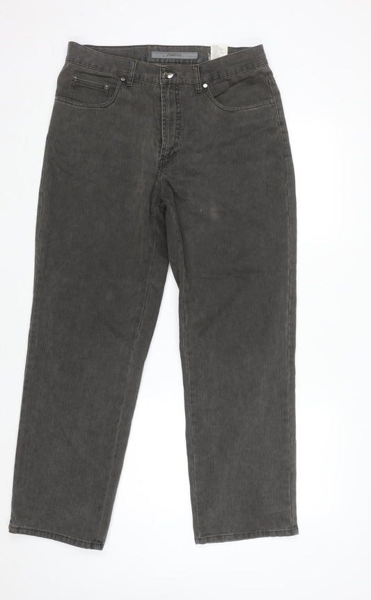 Karl Lagerfeld Men's Grey Corduroy Trousers 34x30 Regular Fit