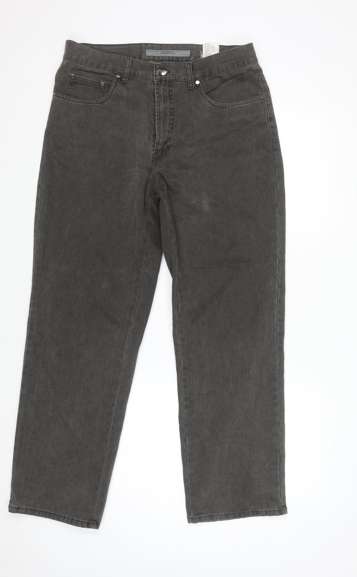 Karl Lagerfeld Men's Grey Corduroy Trousers 34x30 Regular Fit