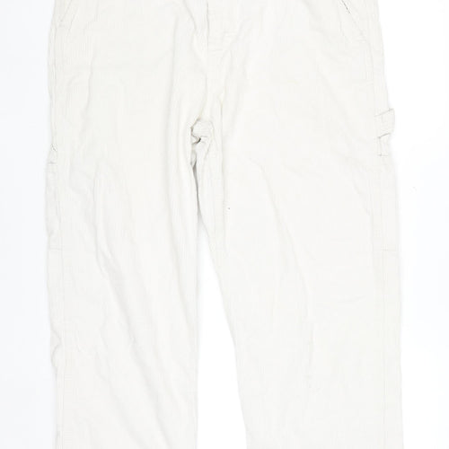 H&M Womens Beige Relaxed Fit Corduroy Cargo Trousers Size 8