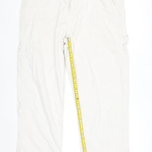H&M Womens Beige Relaxed Fit Corduroy Cargo Trousers Size 8