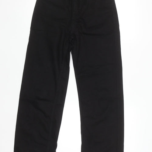 SHEIN Women's Black High Rise Straight Jeans 2XS Cotton Blend