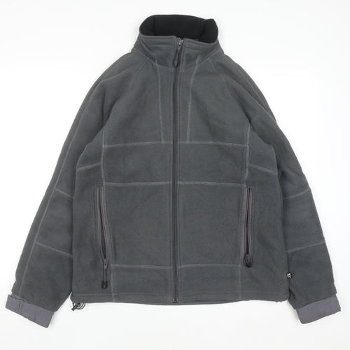 Jeantex Men's Grey Fleece Jacket M Breathable Outdoor Zip Up