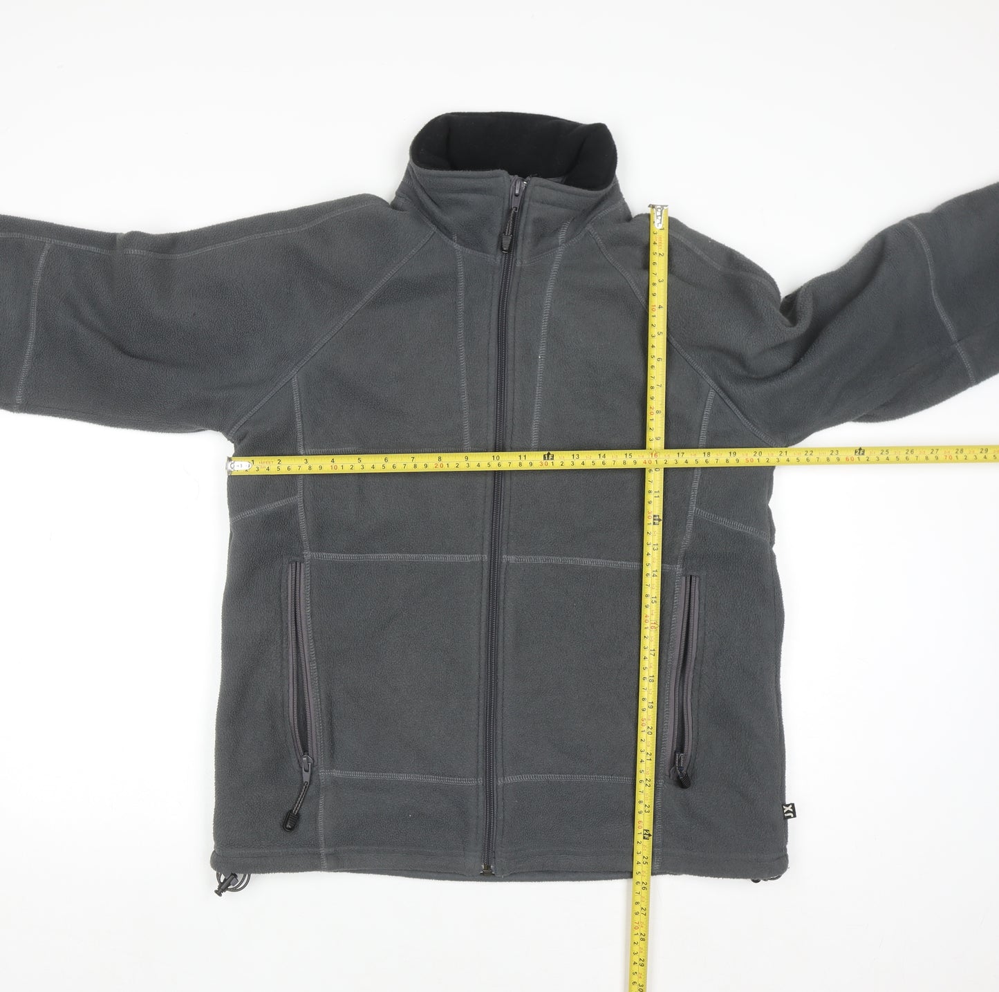 Jeantex Men's Grey Fleece Jacket M Breathable Outdoor Zip Up