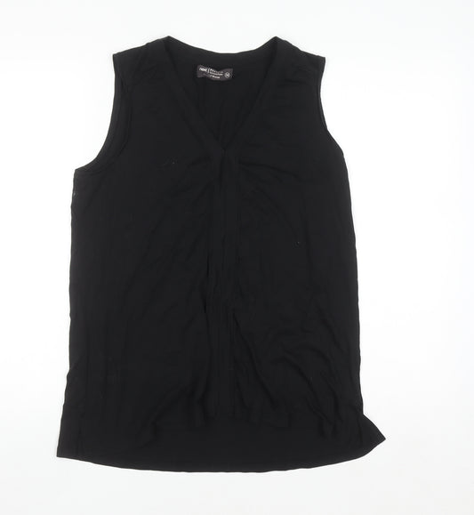 Next Women’s Black Lyocell Blend V-Neck Sleeveless Tank Top Size 14