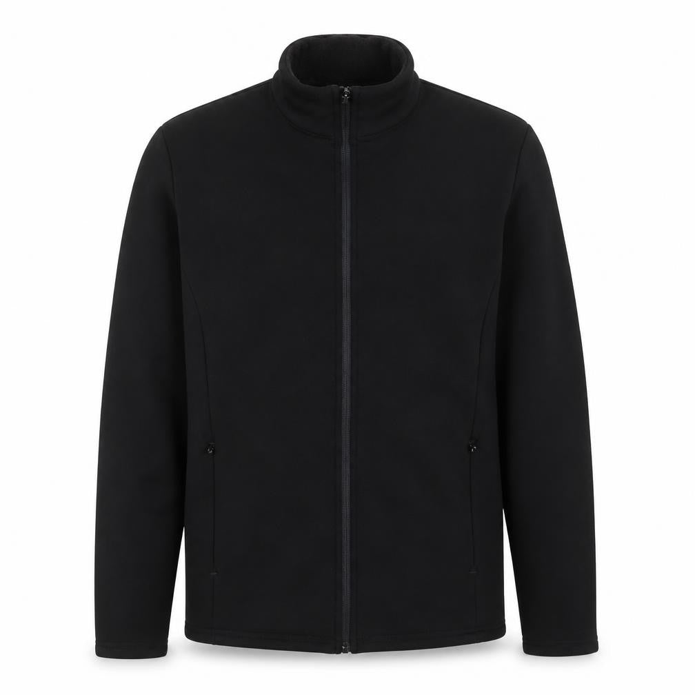 Front view of Oysho unisex black full zip fleece sweatshirt l