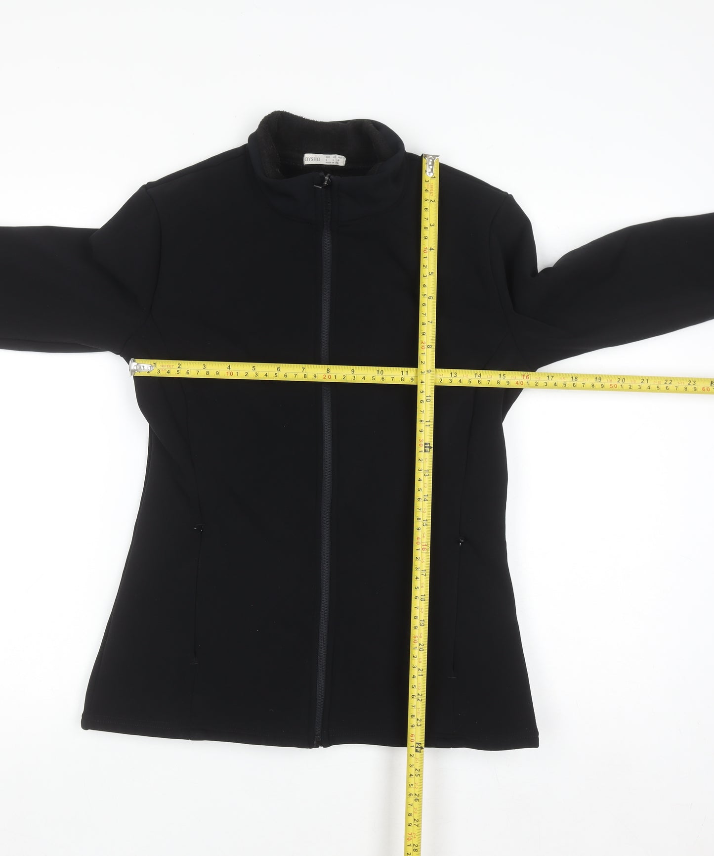 Oysho Unisex Black Full Zip Fleece Sweatshirt L