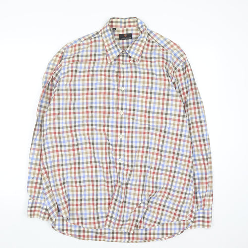 Louis Copeland Men's Multicoloured Check Cotton Long Sleeve Button-Up Shirt XL