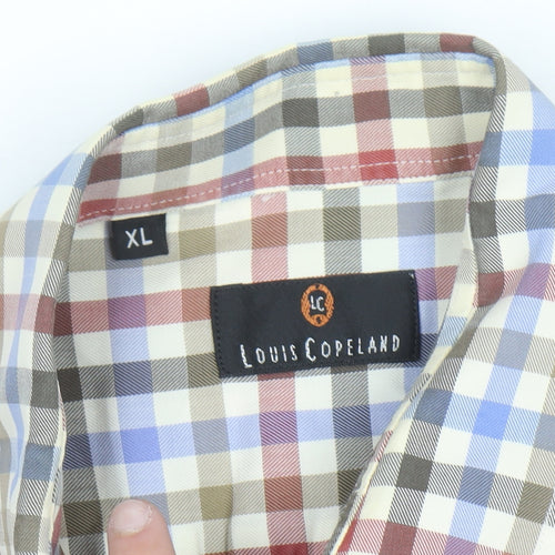 Louis Copeland Men's Multicoloured Check Cotton Long Sleeve Button-Up Shirt XL
