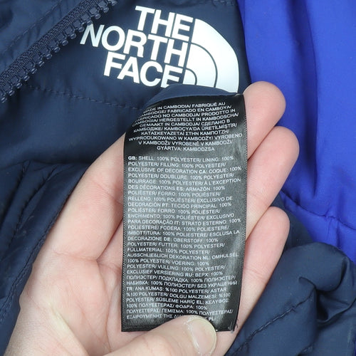 The North Face Boys Blue Hooded Puffer Jacket Size 10 Years
