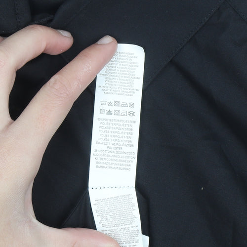Primark Men's Black Slim Fit Long Sleeve Button-Up Shirt Size L 16in