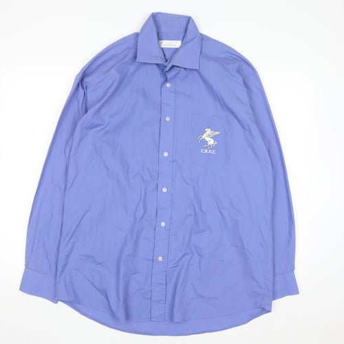 Primark Men’s Blue Long Sleeve Button-Up Shirt Size 16.5 Regular Fit