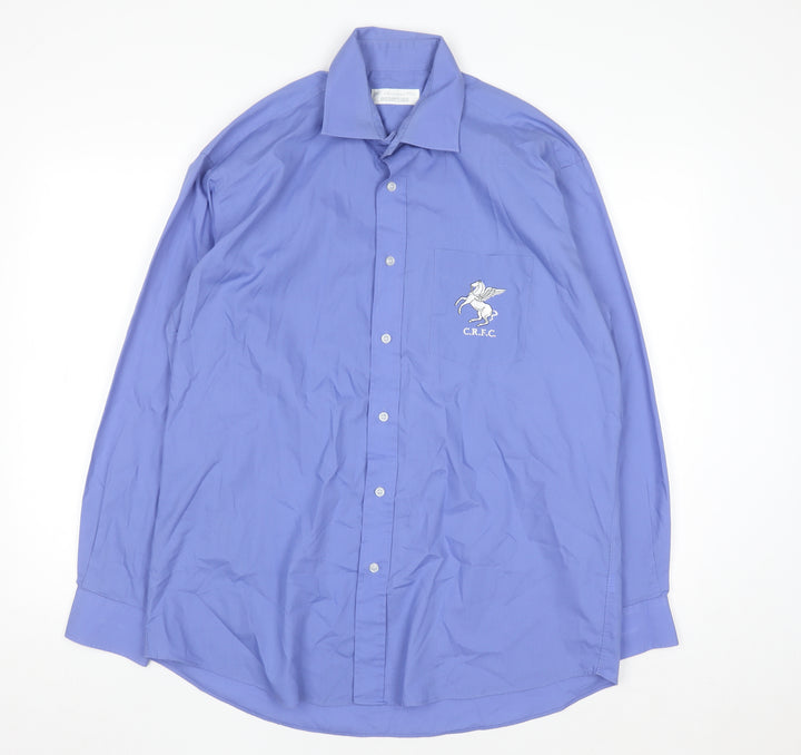 Primark Men’s Blue Long Sleeve Button-Up Shirt Size 16.5 Regular Fit