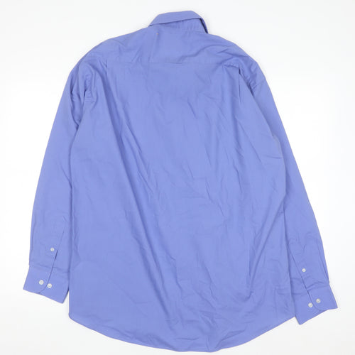 Primark Men’s Blue Long Sleeve Button-Up Shirt Size 16.5 Regular Fit