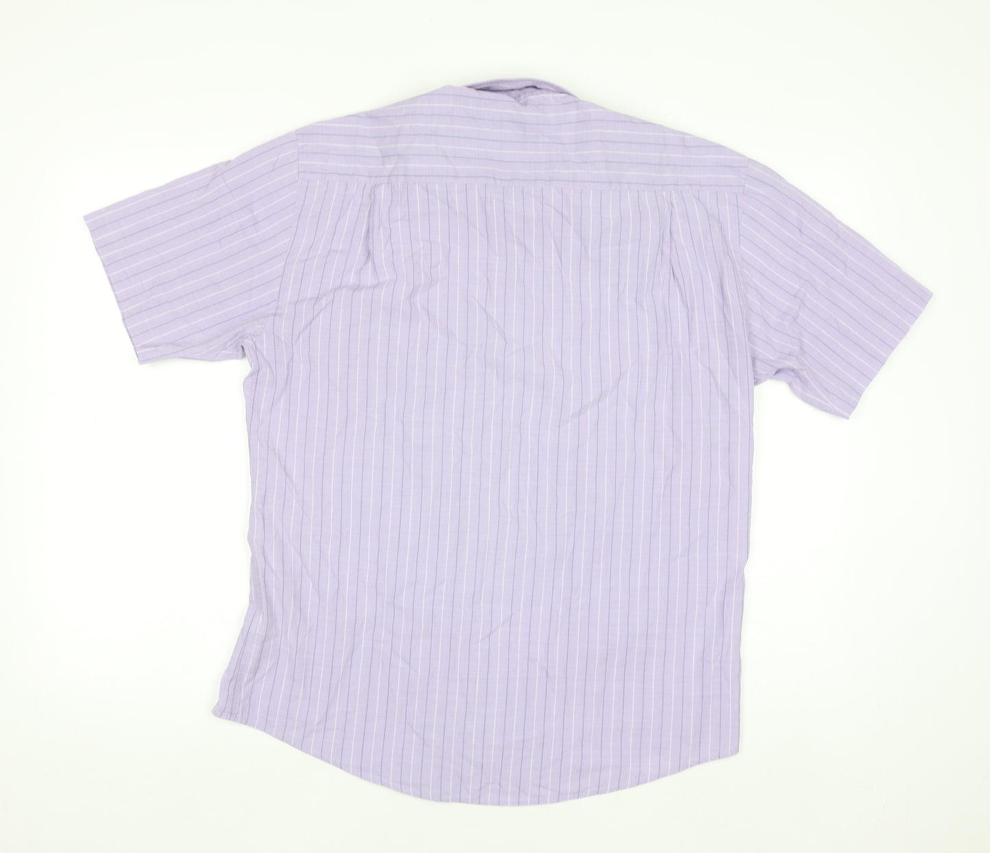 St. Bernard Dunnes Stores Men's Purple Striped Regular Fit Short Sleeve Shirt M
