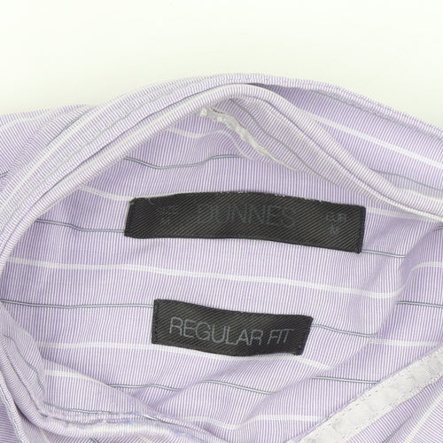St. Bernard Dunnes Stores Men's Purple Striped Regular Fit Short Sleeve Shirt M