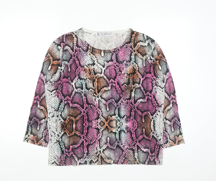 Mudflower Women’s Multicoloured Snake Print L Pullover Jumper