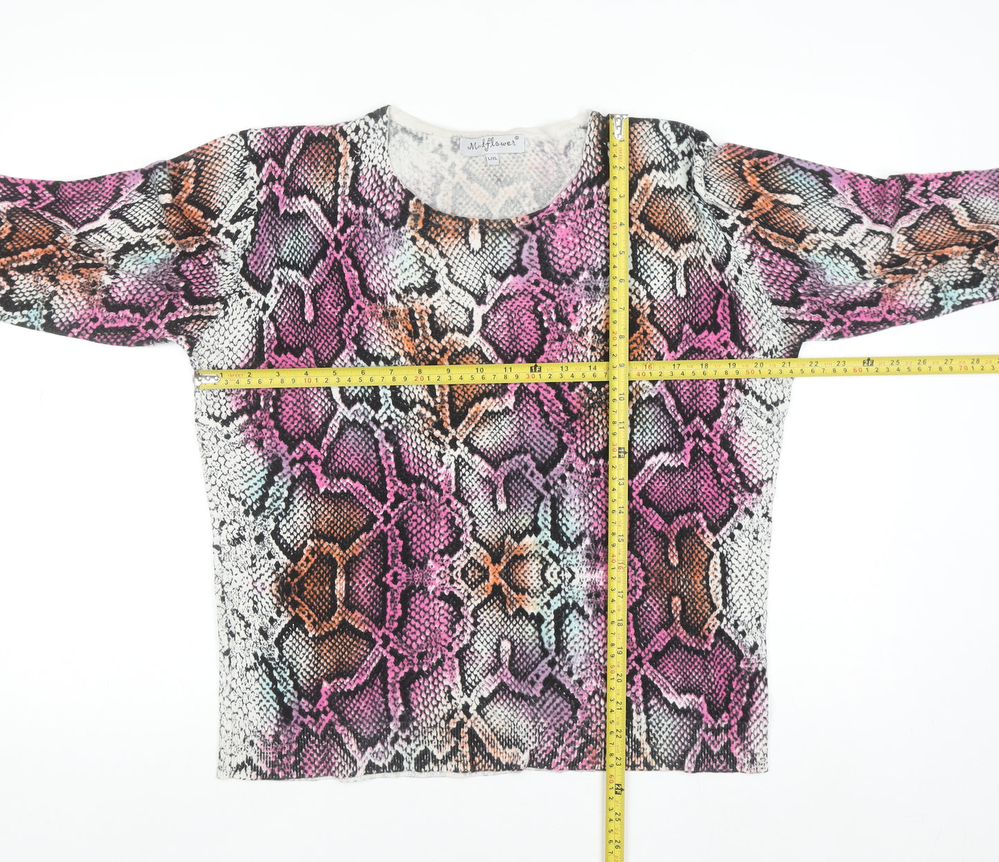 Mudflower Women’s Multicoloured Snake Print L Pullover Jumper