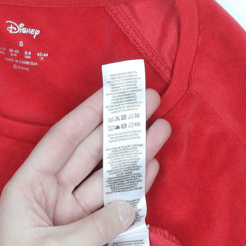 Disney Women Red Mickey Mouse Velvet Long Sleeve Nightshirt Size 10-12
