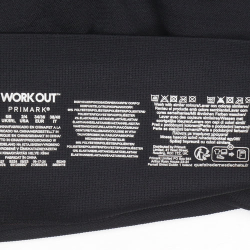 Primark Women's Black XS Biker Workout Shorts Polyester Blend