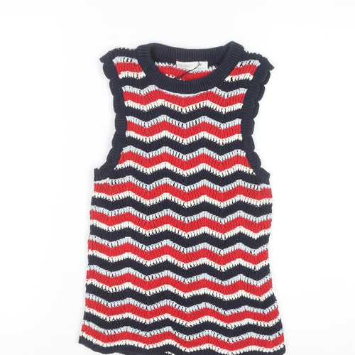 Primark Women Multicoloured Cotton Sleeveless Knit Vest Jumper M