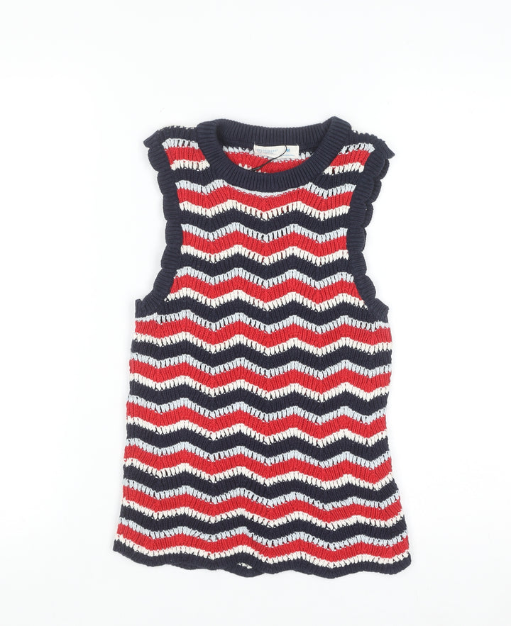 Primark Women Multicoloured Cotton Sleeveless Knit Vest Jumper M