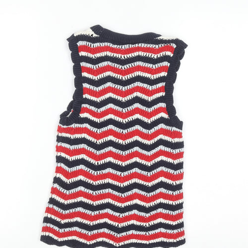 Primark Women Multicoloured Cotton Sleeveless Knit Vest Jumper M
