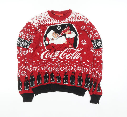 Coca-Cola Men’s Red Christmas Santa Claus Jumper Size S
