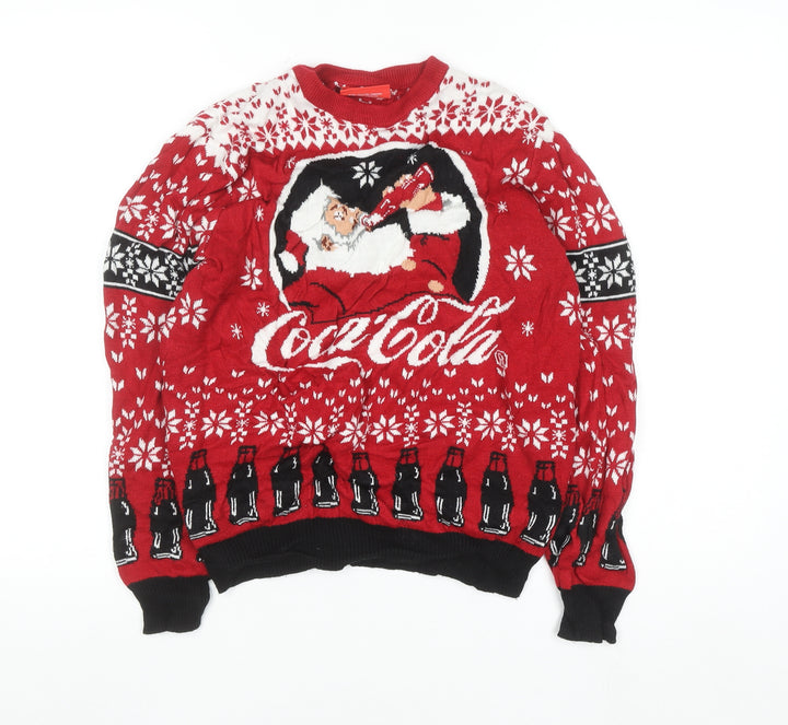 Coca-Cola Men’s Red Christmas Santa Claus Jumper Size S
