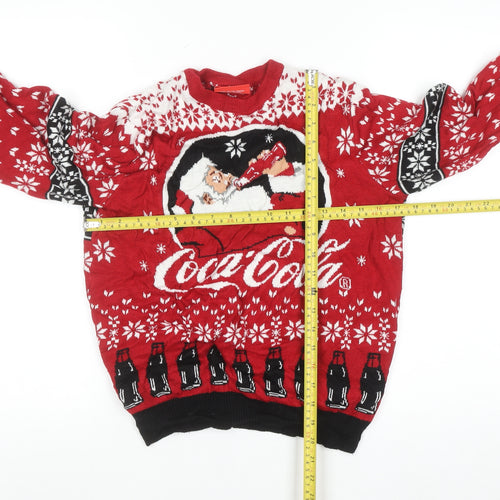 Coca-Cola Men’s Red Christmas Santa Claus Jumper Size S
