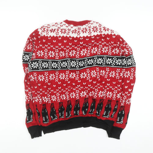Coca-Cola Men’s Red Christmas Santa Claus Jumper Size S