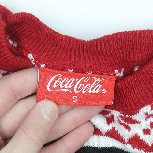 Coca-Cola Men’s Red Christmas Santa Claus Jumper Size S