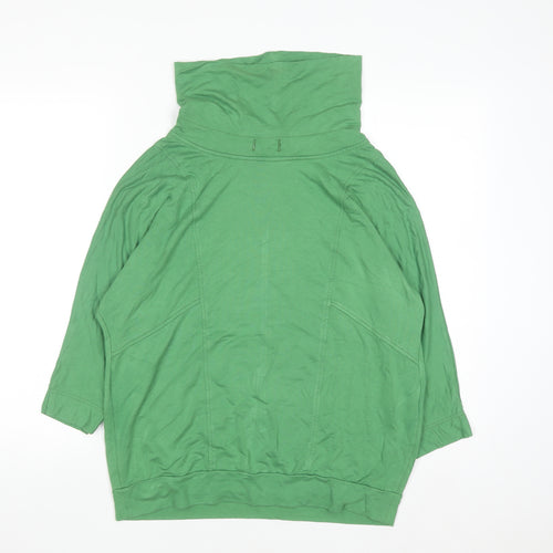 Bianca Women Green Size 12 Cowl Neck Pullover Sweatshirt