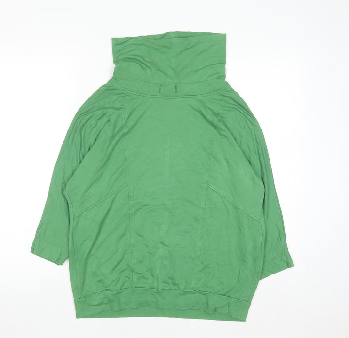 Bianca Women Green Size 12 Cowl Neck Pullover Sweatshirt