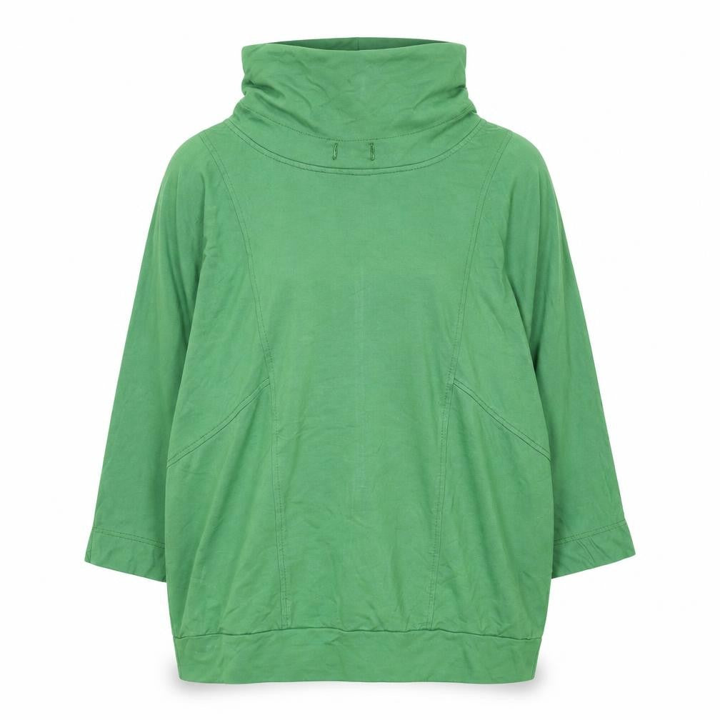 Front view of Bianca Women Green, size 12, Cowl Neck Pullover Sweatshirt