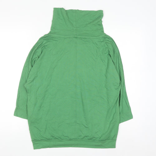 Bianca Women Green Size 12 Cowl Neck Pullover Sweatshirt