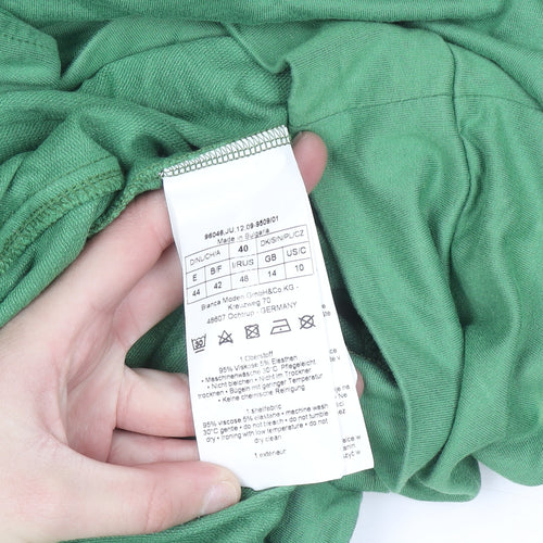 Bianca Women Green Size 12 Cowl Neck Pullover Sweatshirt