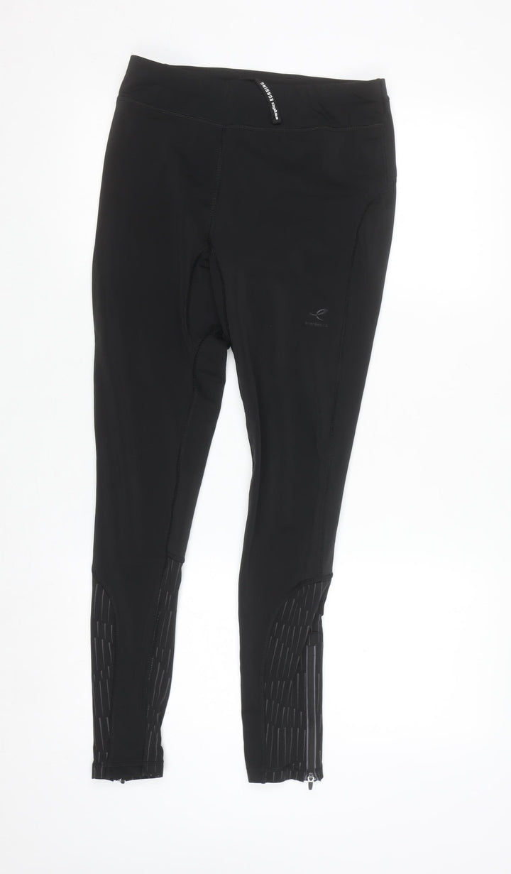 Energetics Womens Black Running Leggings Size 8 Moisture Wicking
