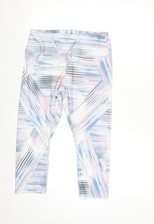 RBX Women’s Multicoloured Capri Leggings Size L Geometric Print Activewear