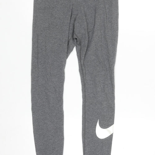 Nike Womens Grey Leggings S Ankle Length Cotton Blend Activewear