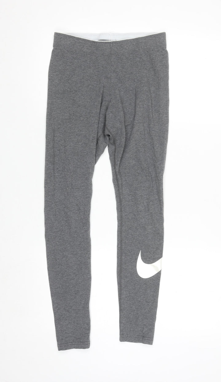 Nike Womens Grey Leggings S Ankle Length Cotton Blend Activewear