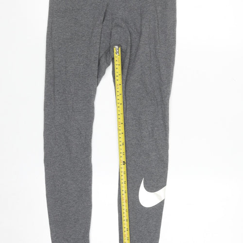 Nike Womens Grey Leggings S Ankle Length Cotton Blend Activewear