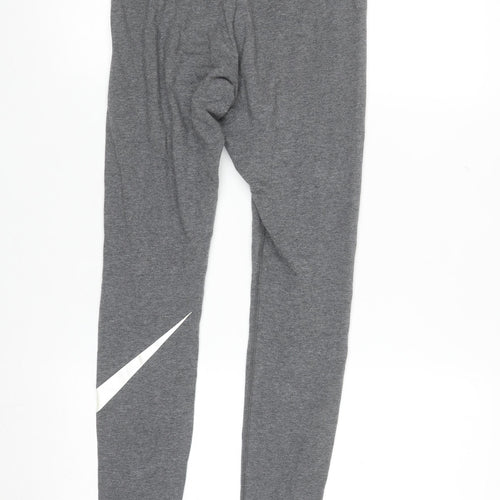 Nike Womens Grey Leggings S Ankle Length Cotton Blend Activewear