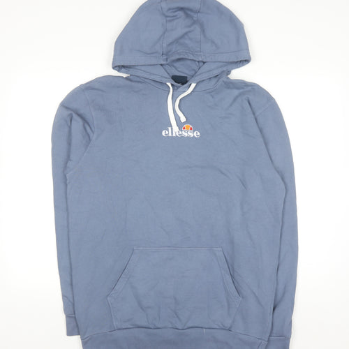 Ellesse Men's Blue Pullover Hoodie Size M Cotton Logo Sportswear