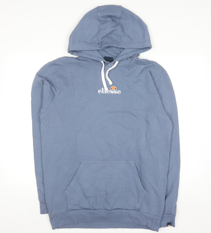 Ellesse Men's Blue Pullover Hoodie Size M Cotton Logo Sportswear