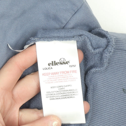 Ellesse Men's Blue Pullover Hoodie Size M Cotton Logo Sportswear