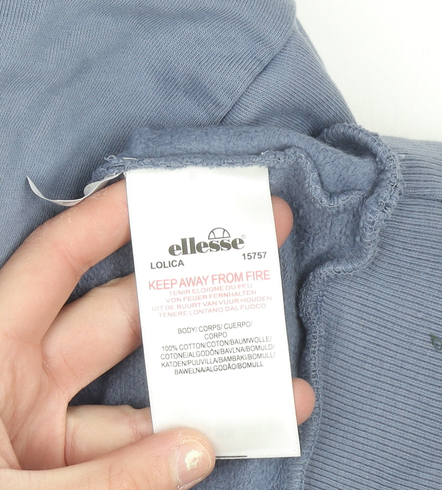 Ellesse Men's Blue Pullover Hoodie Size M Cotton Logo Sportswear