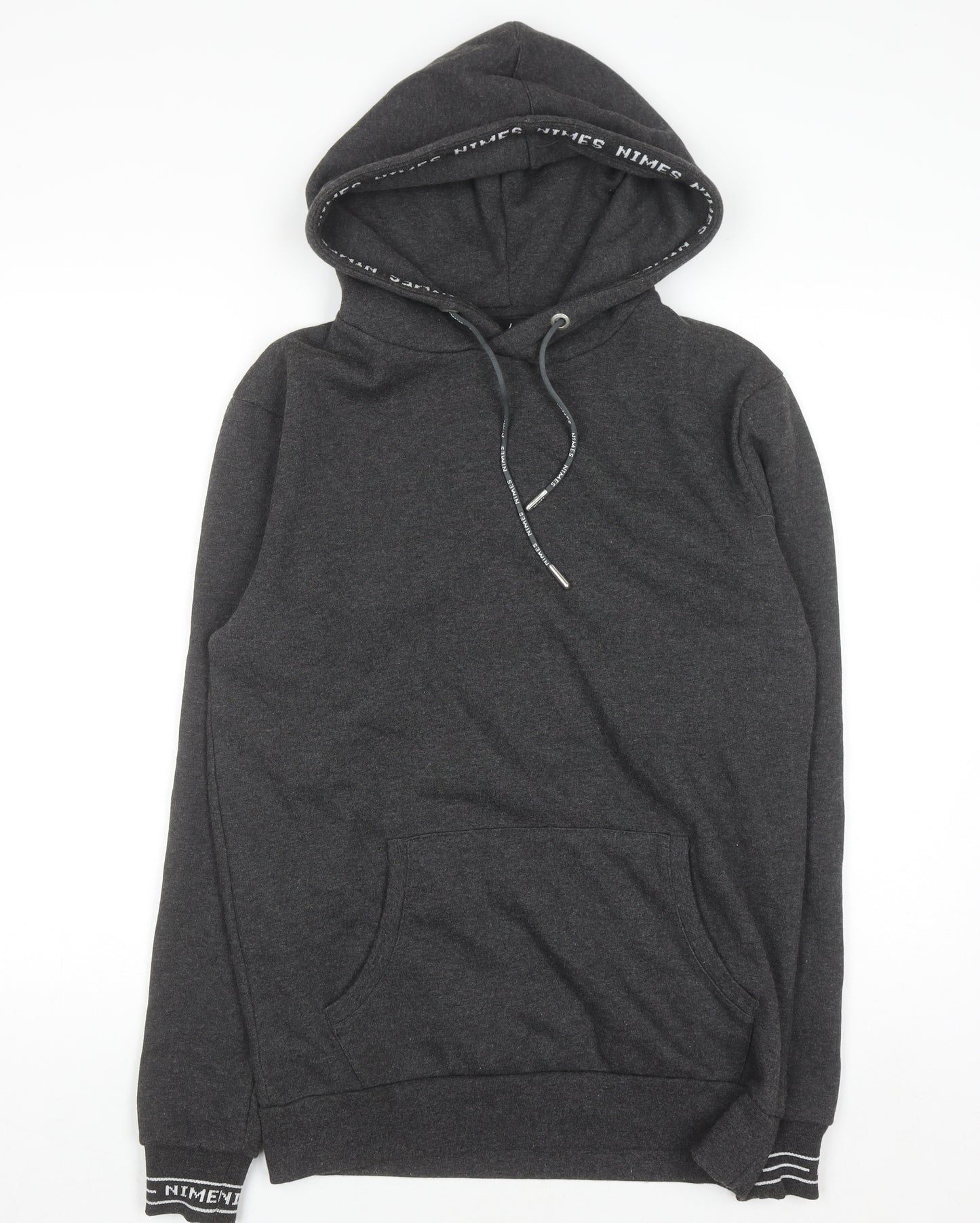 Nimes Mens Grey Pullover Hoodie S Regular Fit Fleece Sweatshirt