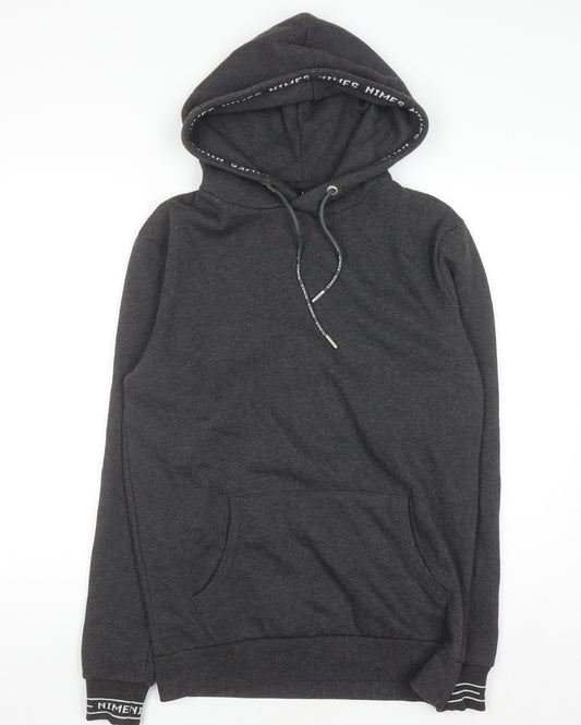 Nimes Mens Grey Pullover Hoodie S Regular Fit Fleece Sweatshirt